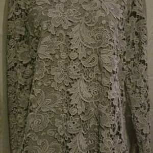 INC BLACK SWEATER WITH CROCHET DETAIL